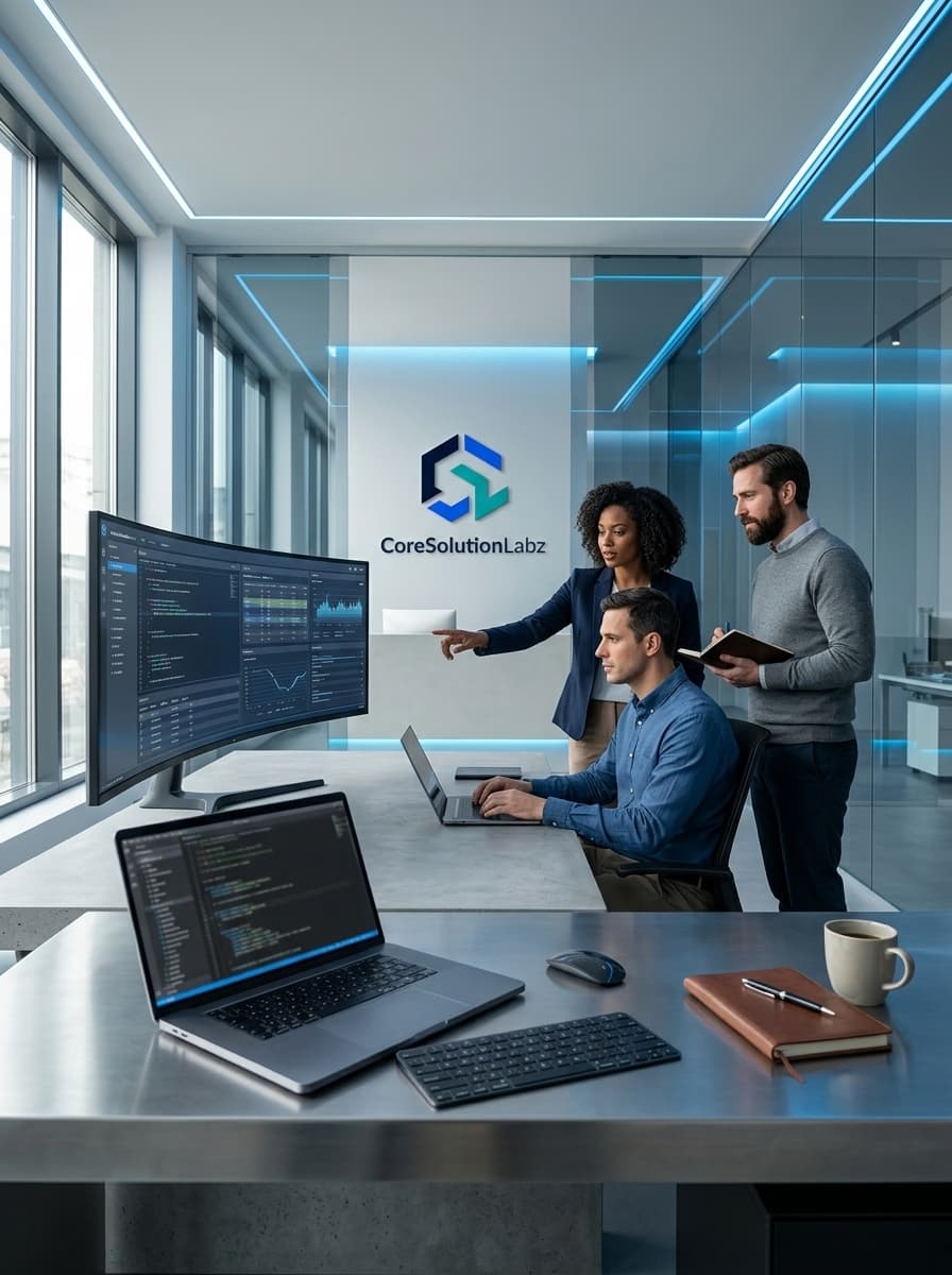 CoreSolutionLabz professionals collaborating in a meeting